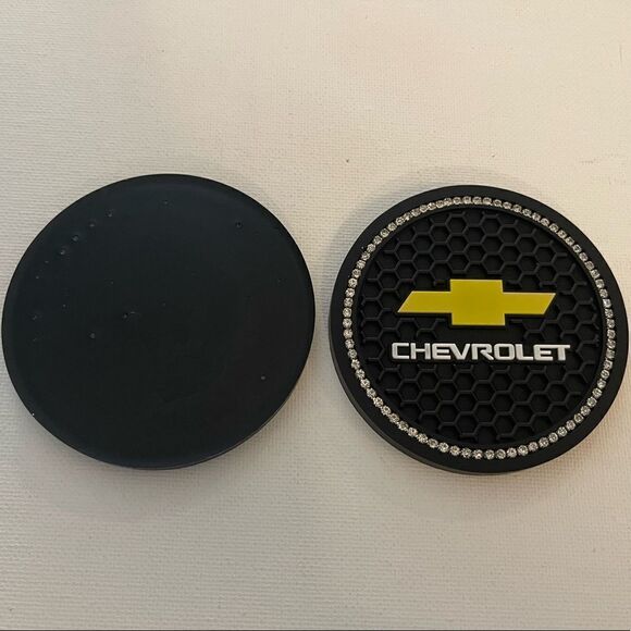 Chevrolet Car Cup Holder Coasters with bling set of 2 NWT - Picture 3 of 4